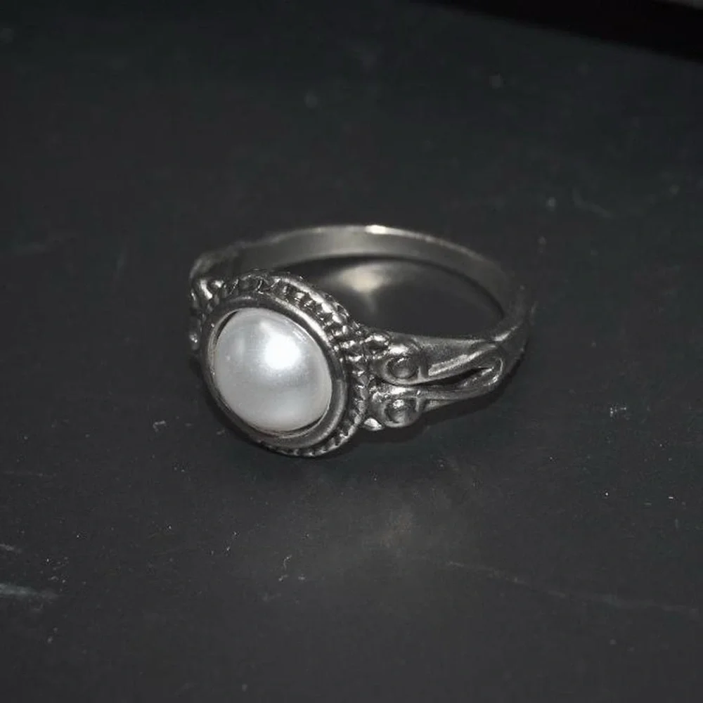 Faux Round Pearl Ring